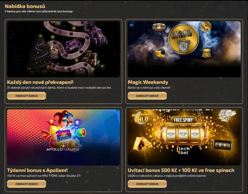 Bonusový program na oficiálních stránkách Magic Planet CZ