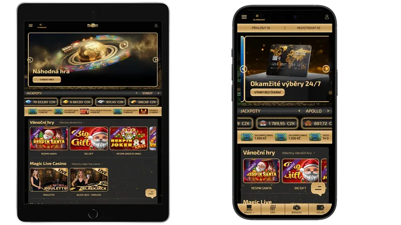 Mobilní verze českého webu Magic Planet CZ