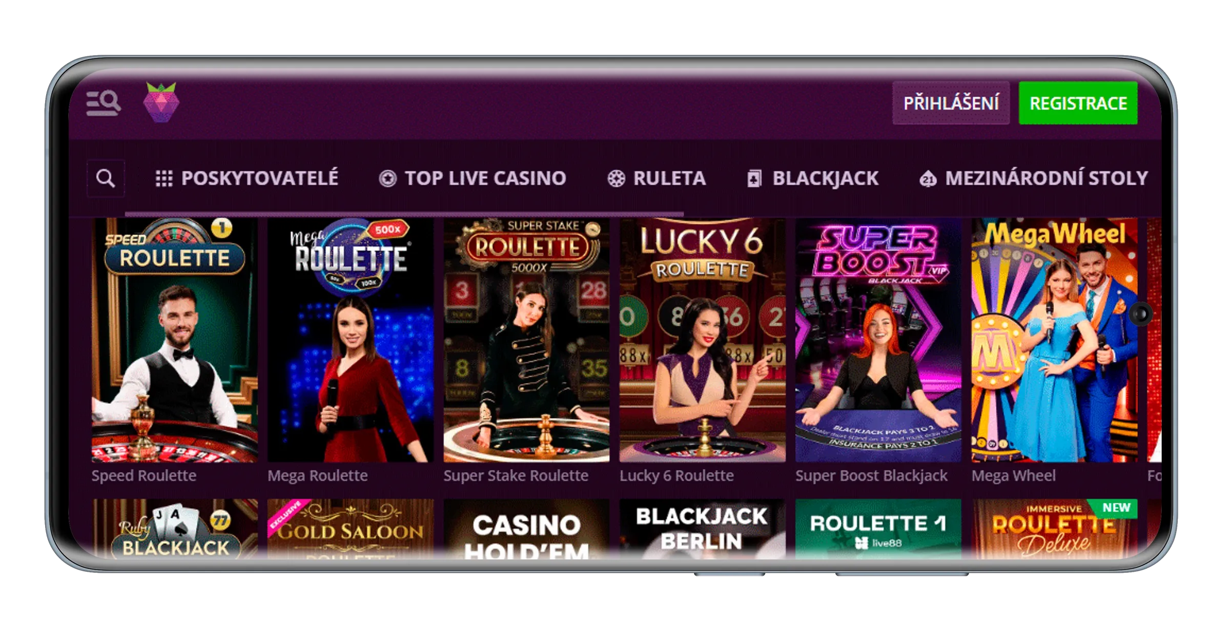 Interfaz de Malina Casino en dispositivos móviles