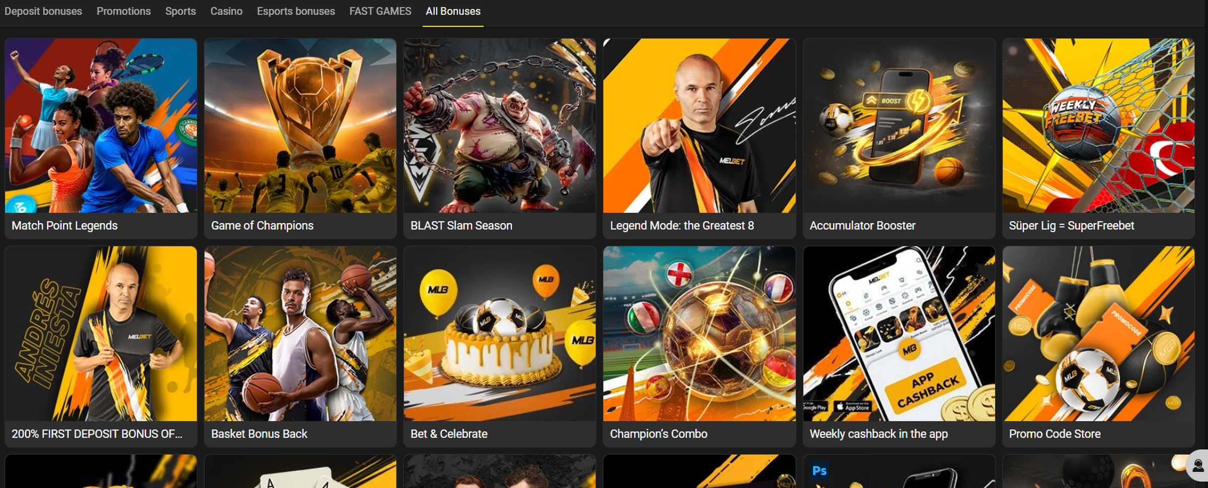 Bonusový program na stránkách kasina Melbet