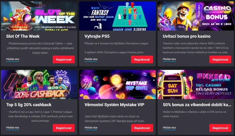 Bonusový program na webu MyStake casino