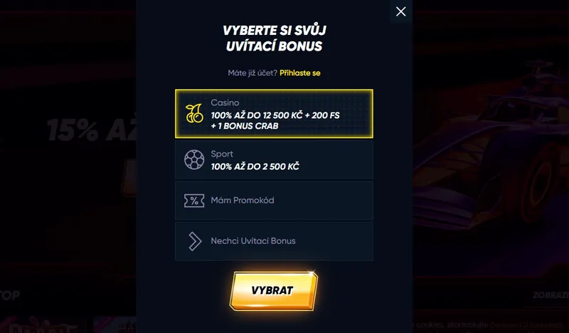 Registrace v kasinu QuickWin
