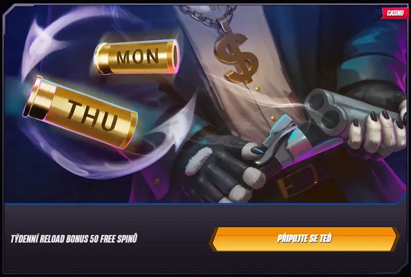 Bonus za znovu načtení Tydenni na webových stránkách online kasina WinRolla