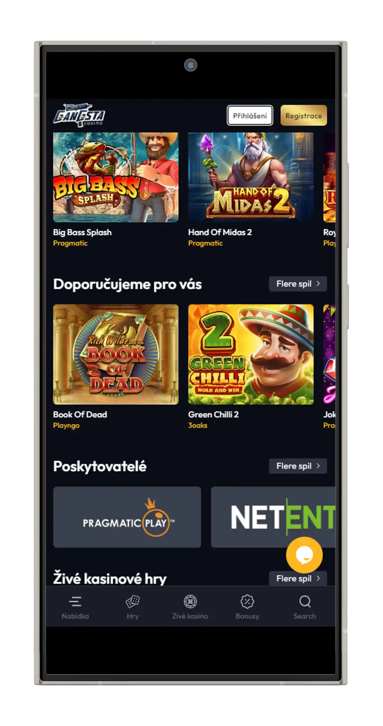 Mobilní kasino Mobilní kasino v internetovém prohlížeči