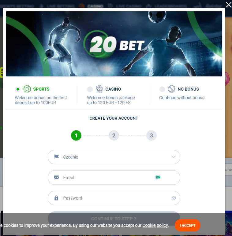 Registrace u 20bet v České republice